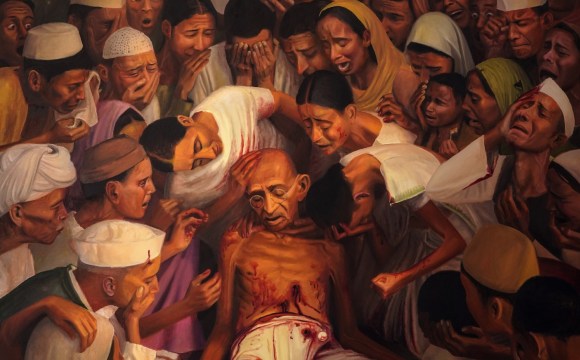 Tom Vattakuzhy's 'Death of Gandhi II' to be on display at India Art Fair