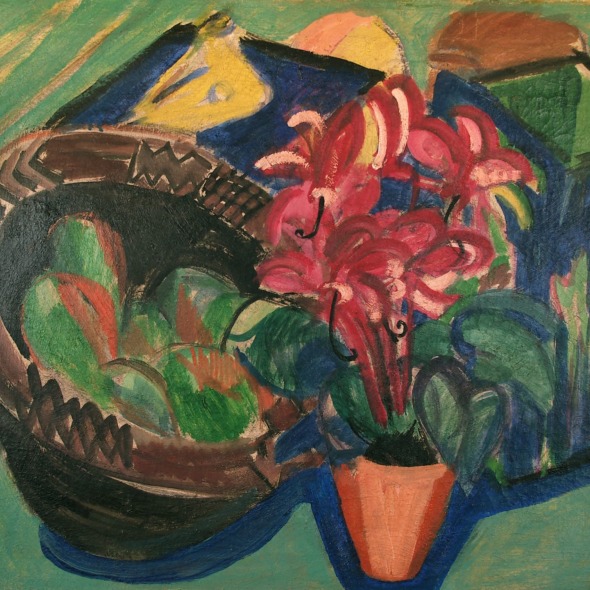 Still Life with Fruit Basket by Ernst Ludwig Kirchner