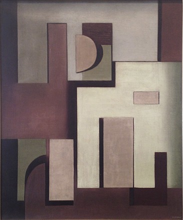 Jean Xceron, "Composition No. 212," 1937, oil on canvas, 21 1/2 x 18 in.