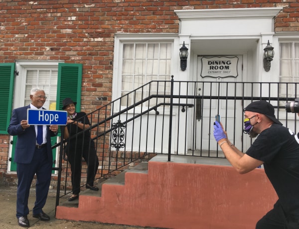 A street sign is spreading the message of ‘Hope’ throughout New Orleans