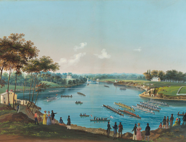 River with row boats