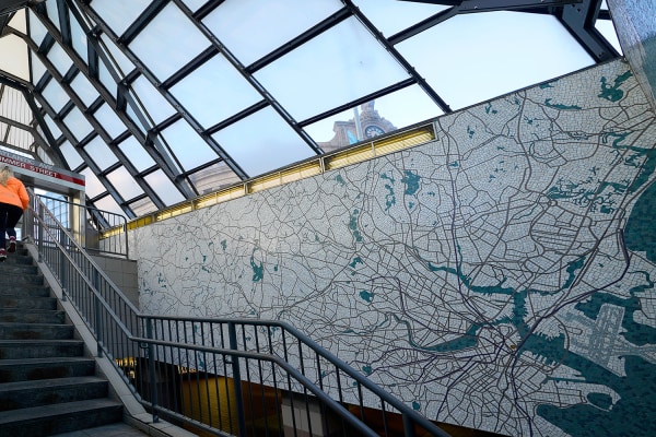Ellen Harvey's mosaic NETWORK opens at Boston's South Station