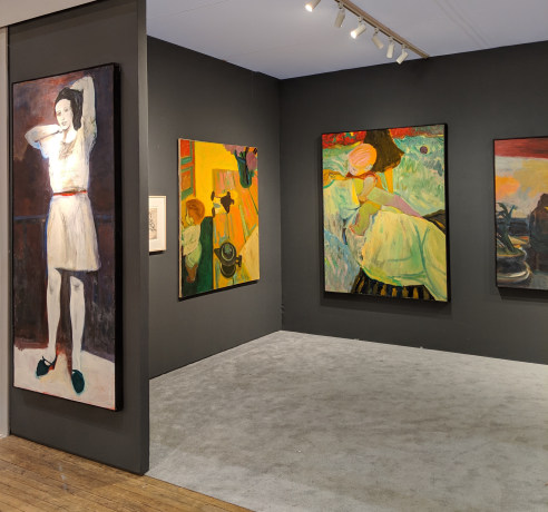 Installation view, Elmer Bischoff, ADAA The Art Show, George Adams Gallery, New York, 2019.