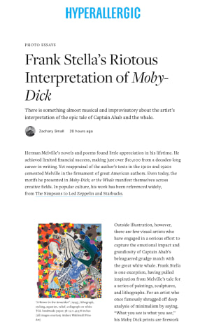 Hyperallergic: Frank Stella's Riotous Interpretation of Moby Dick