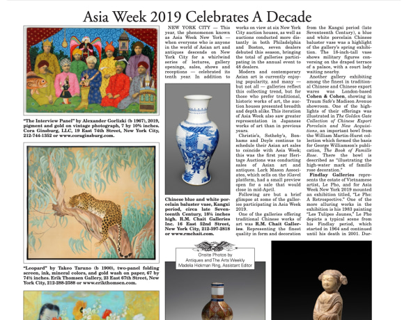 Asia Week Celebrates A Decade, 2019