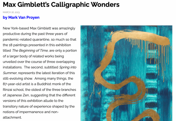 Max Gimblett's Calligraphic Wonders