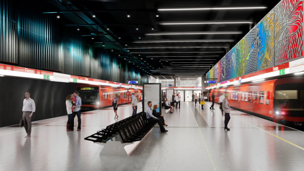 Leena Nio creates art to one of the five new Länsimetro stations