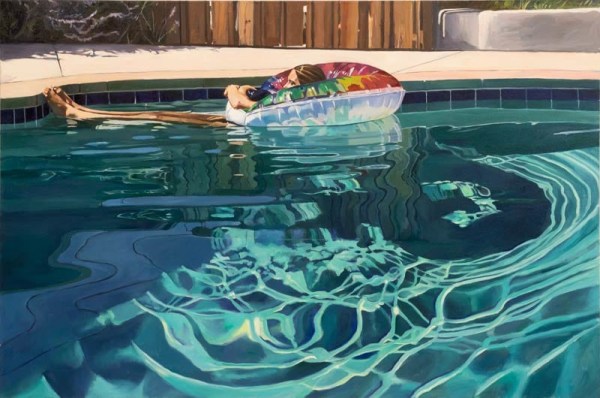 PATRICIA CHIDLAW, Rainbow Float, 2022 for PATRICIA CHIDLAW: The Pool Show review in Santa Barbara News Press