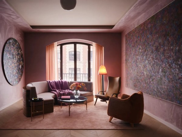 Architectural Digest: &quot;Inside Fredrik Eklund’s Pink-Drenched Manhattan Pied-à-Terre&quot; featuring works by Lauren dela Roche, Pat Passlof, and Rumi Tsuda