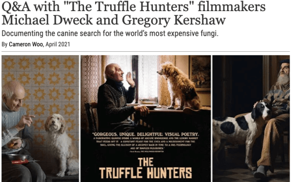 Q&amp;A with &quot;The Truffle Hunters&quot; filmmakers Michael Dweck and Gregory Kershaw