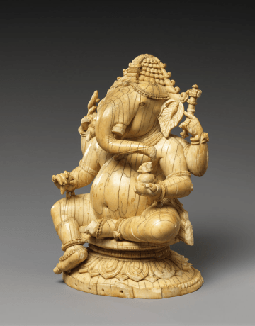 ivory figure of seated Ganesha, the elephant deity