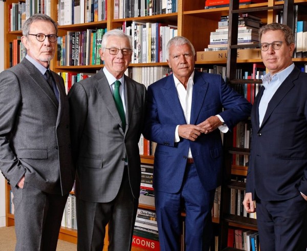 Photograph of gallerists, from left, Arne Glimcher, Bill Acquavella, Larry Gagosian and Marc Glimcher.