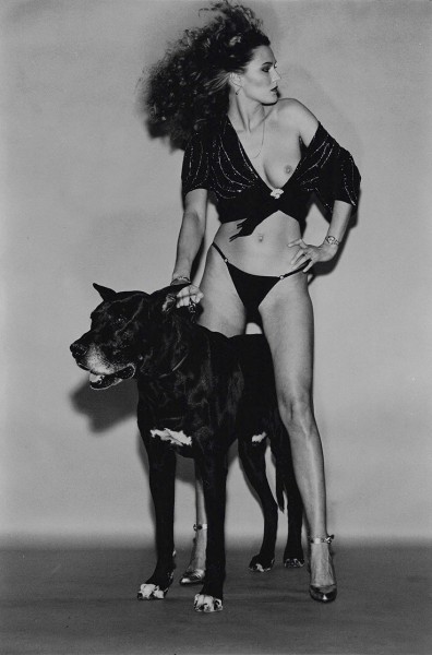 Chris Von Wangenheim, Untitled (Model with Black Dog) 1978