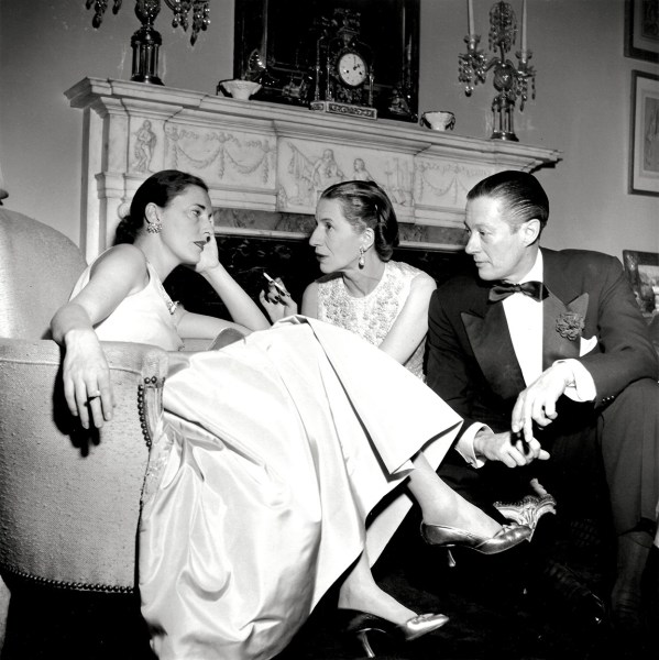 Slim Aarons, Park Avenue Party: Slim Hawks, Diana Vreeland, and her husband Reed Vreeland at Kitty Miller&#039;s New Year&#039;s Eve Party in her home on Park Avenue in New York, 1952