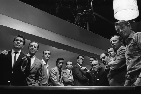 Sid Avery, Cast of &quot;Ocean's 11&quot;, 1960 (from left to right - Nick Conti, Jerry Lester, Joey Bishop, Sammy Davis, Jr., Frank Sinatra, Dean Martin, Peter Lawford, Akim Tameroff, Richard Benedict, Henry Silva, Norman Fell, and Clem Harvey)