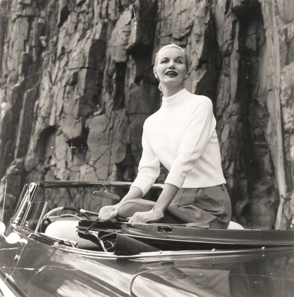 Tom Palumbo, Sunny Harnett, Chrysler, New York, Harper's Bazaar, July 1955