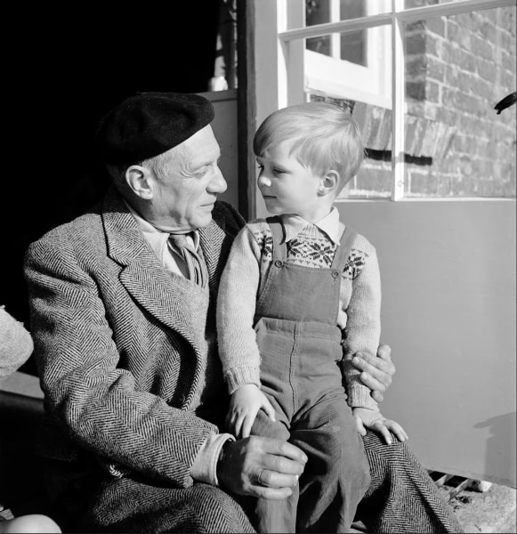 Lee Miller&nbsp;, Picasso and Tony Penrose, Farley Farm, Sussex, England, 1950