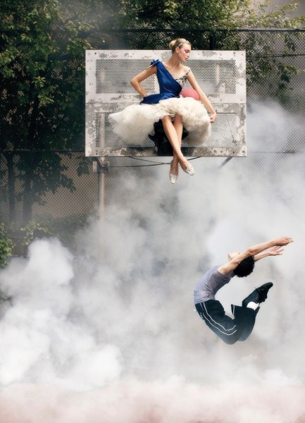 Arthur Elgort, Caroline Trentini and David Alvarez, New York City, Vogue, 2008