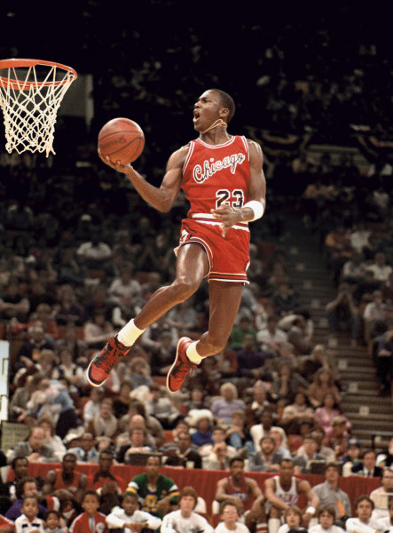 George Kalinsky, Rookie Air: Michael Jordan, Madison Square Garden, 1989