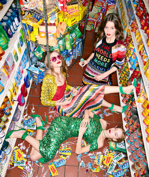 Sophie Elgort, Three Girls With Candy, Brooklyn, 2017