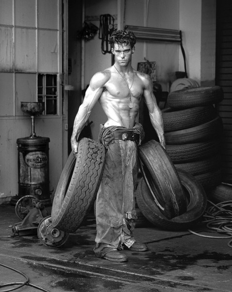 Herb Ritts, Fred with Tires I, Hollywood, 1984