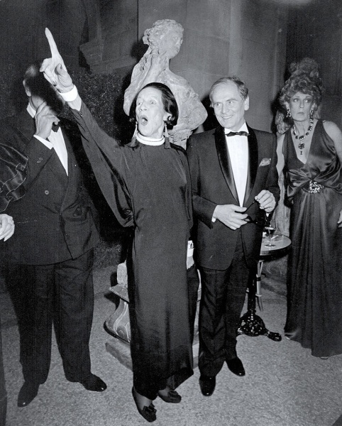 Ron Galella, Diana Vreeland and Pierre Cardin attend The Metropolitan Museum's Costume Institute Gala Exhibition of &quot;La Belle Epoque&quot;, 1982