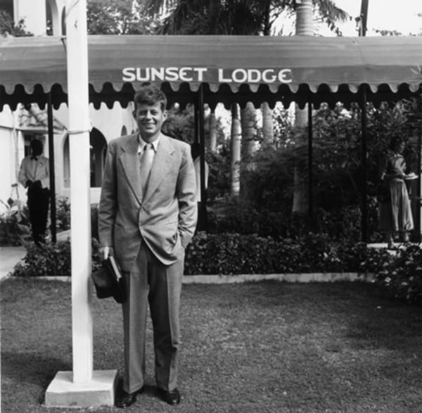 Slim Aarons, John Fitzgerald Kennedy outside Sunset Lodge, Montego Bay, Jamaica, 1953