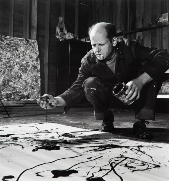 Martha Holmes, Jackson Pollock in his Studio,  Springs, Long Island, New York, 1949