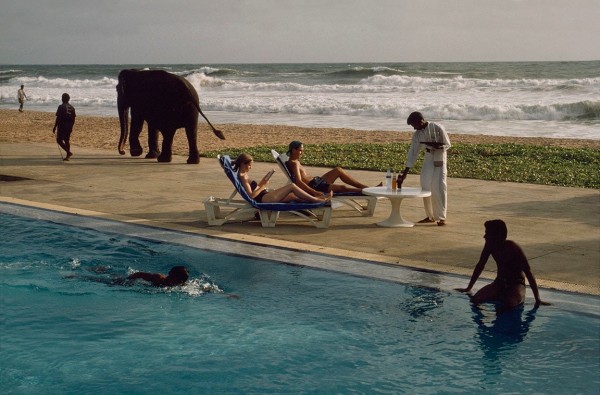 Steve McCurry, Tourists Lounge, Poolside, Sri Lanka, 1995