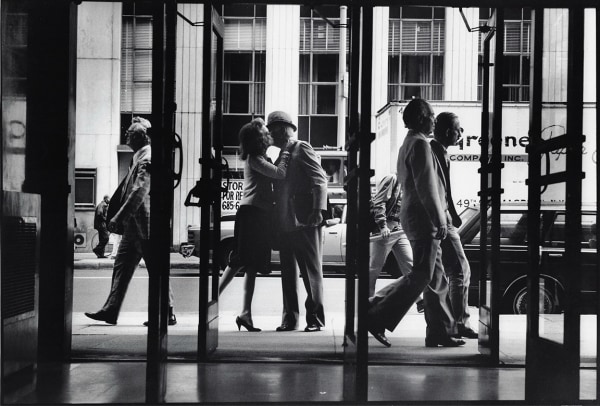 Harry Benson, Helen Gurley Brown and her husband David in doorway, New York, 1982 Gelatin Silver Print