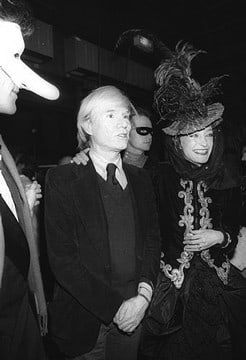 Francis Apesteguy,  Andy Warhol and Loulou de la Falaise at the Palace nightclub, Paris, 1978