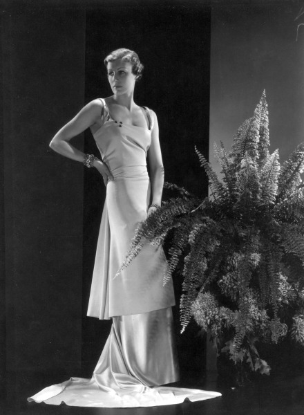 Hoyningen-Huene, Mademoiselle Boecler in silk dress, Vintage