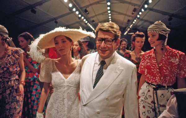 Harry Benson, Yves St. Laurent with Models, Paris, 1993