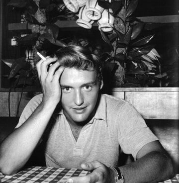Frank Worth, Dennis Hopper after the filming of Rebel without a Cause, Hollywood, 1955