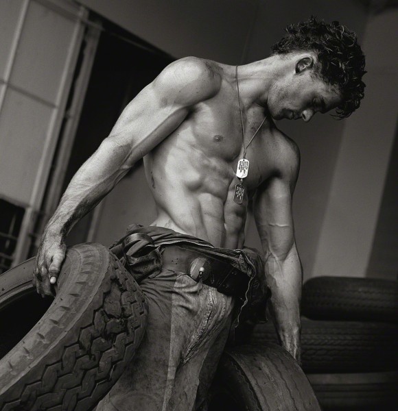 Herb Ritts, Fred with Tires II, Hollywood, 1984