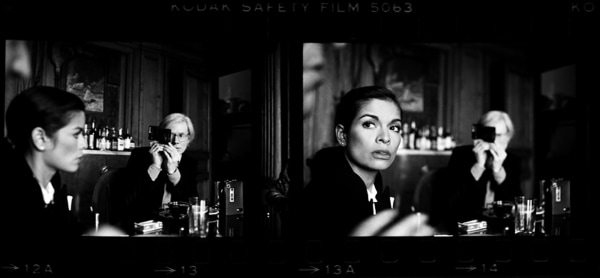 Harry Benson, Andy Warhol and Bianca Jagger at The Factory, New York, 1977