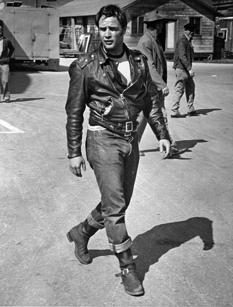 Phil Stern, Marlon Brando during the filming of &quot;The Wild One&quot;, 1954