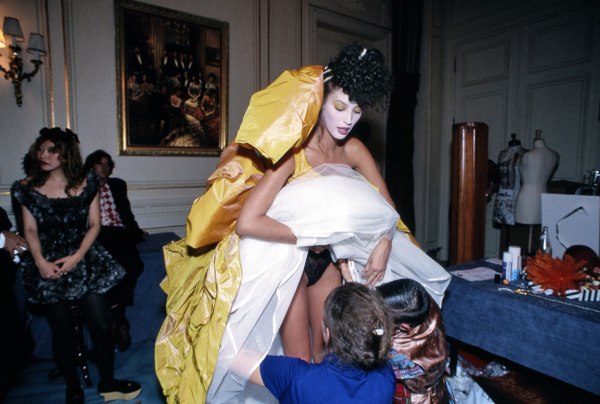 Harry Benson, Christy Turlington in Vivienne Westwood, Paris, 1993