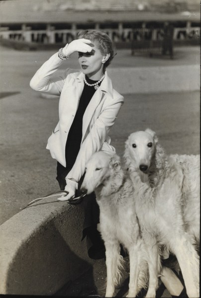 Frances McLaughlin-Gill, Lisa with Wolfhounds, 1950