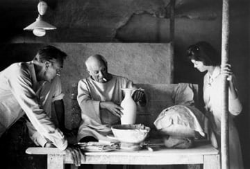 Lee Miller, Picasso in Studio with Gary Cooper and daughter Maria