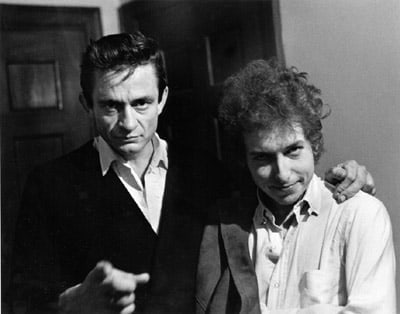 Daniel Kramer, Bob Dylan and Johnny Cash Backstage, New Brunswick, New Jersey, 1965