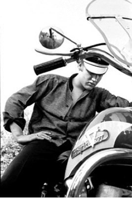 Alfred Wertheimer, Elvis Presley on a Harley Motorcycle, 1956