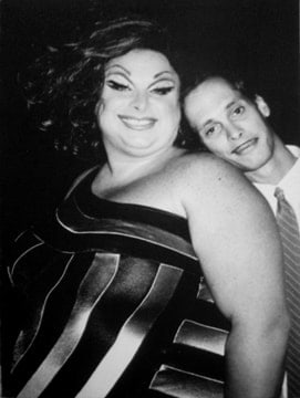 Roxanne Lowit, Divine and John Waters, Polyester Party, Interferon, NYC, 1981