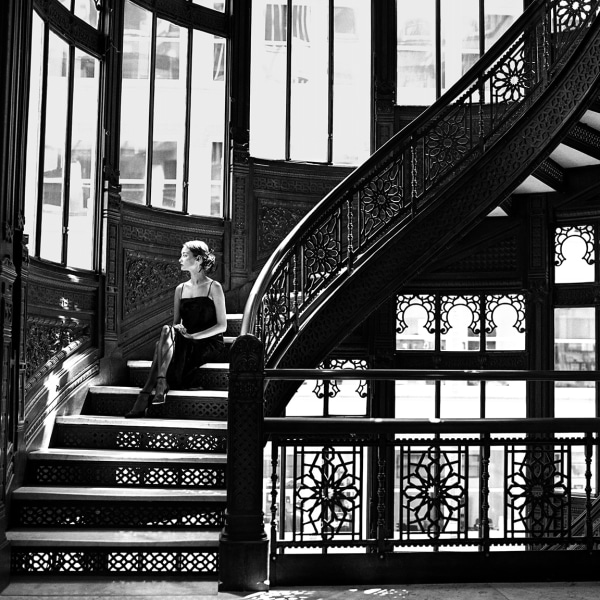 Rodney Smith, Jessica on Rookery Stairs, Chicago, Illinois, 1997