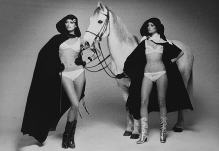Chris von Wangenheim, Untitled (Two Models with horse) 1975