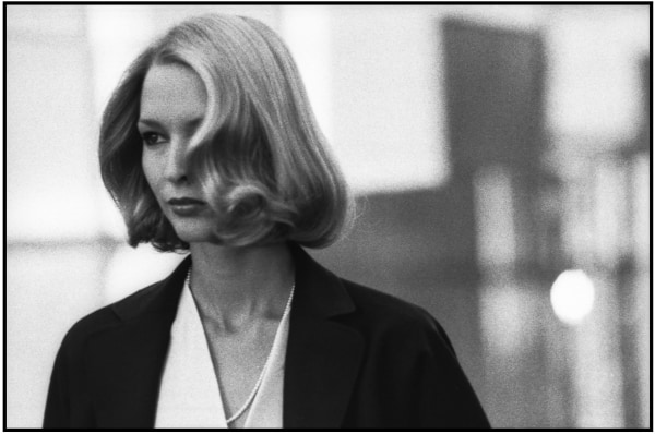 Arthur Elgort, Karen Bjornson walking in the Halston show, New York City, VOGUE, 1978