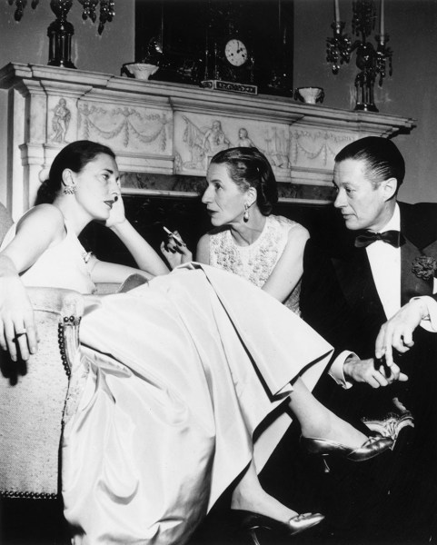 Slim Aarons, Park Avenue Party: Slim Hawks, Diana Vreeland, and her husband Reed Vreeland at Kitty Miller&#039;s New Year&#039;s Eve party in her home on Park Avenue in New York,&nbsp;1952