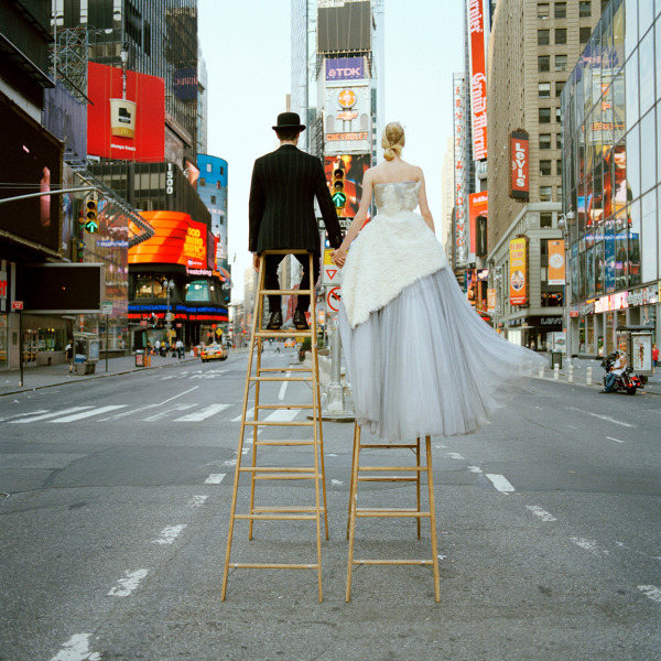 Rodney Smith, Edythe and Andrew on Ladders From Behind, New York City, 2008