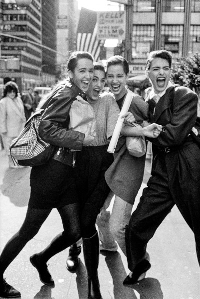 Arthur Elgort, Gail Elliott, Yasmin Le Bon, Christy Turlington and Linda Evangelista, New York City, 1987