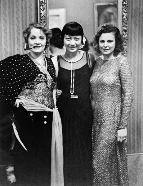 Alfred Eisenstaedt, Marlene Dietrich, Anna May Wong, and Leni Riefenstahl at Artist's Ball